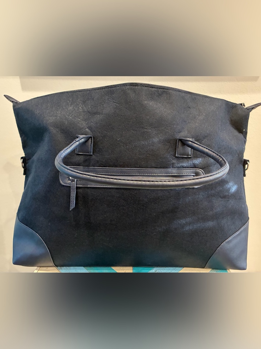 DSW Dark Blue Tote bag with Leather like Trim